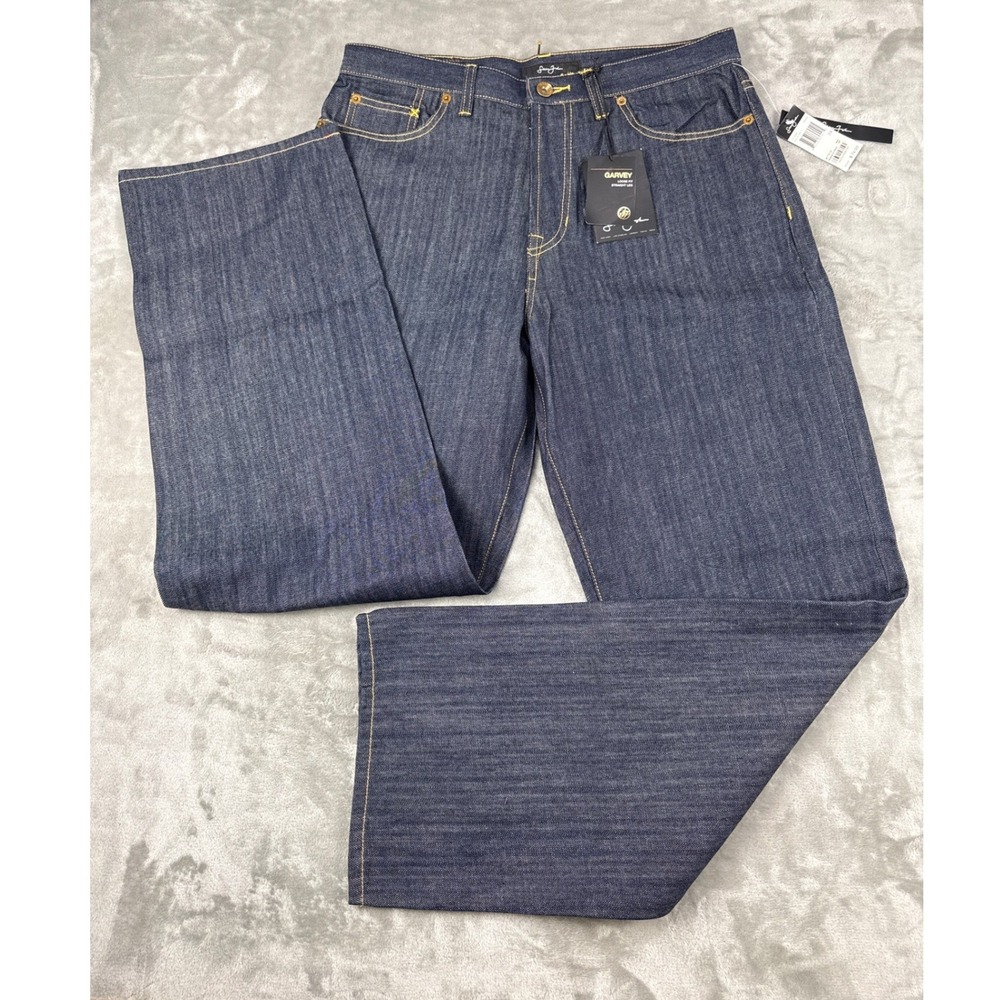 Sean John Garvey Loose Fit Straight Leg Indigo Jeans Strength & Honor Men 34 NWT
